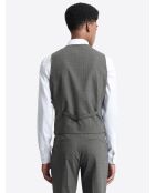 Gilet de costume rayé en Laine peignée mélangée anthracite