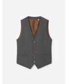 Gilet de costume rayé en Laine peignée mélangée anthracite