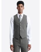 Gilet de costume rayé en Laine peignée mélangée anthracite