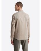 Chemise chinée en coton caramel