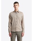 Chemise chinée en coton caramel