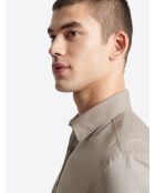 Chemise chinée en coton caramel