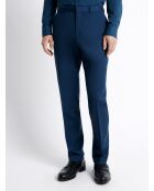 Pantalon de costume regular en Laine en mélangée bleu outremer