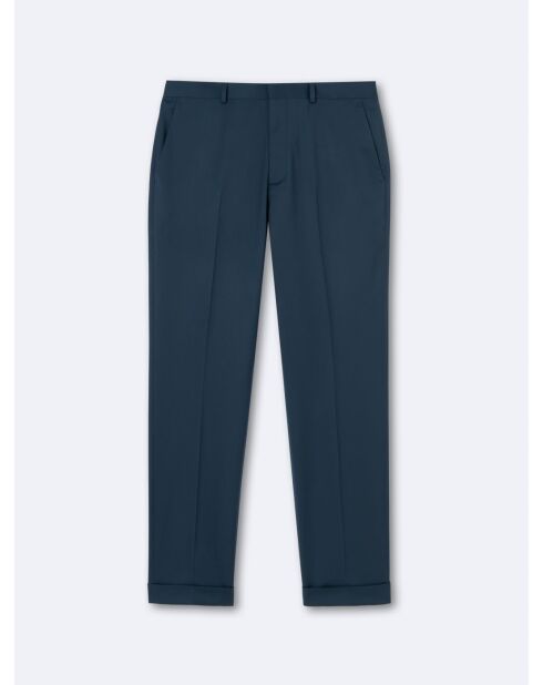 Pantalon de costume regular en Laine en mélangée bleu outremer