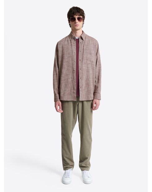 Chemise regular chinée lie de vin