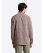 Chemise regular chinée lie de vin