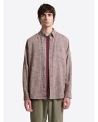 Chemise regular chinée lie de vin