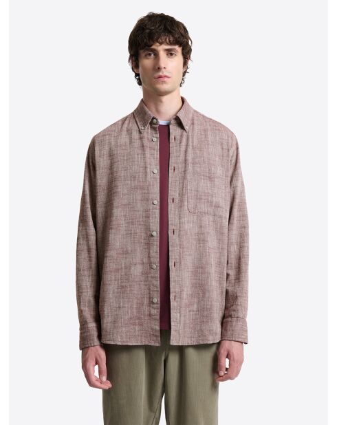 Chemise regular chinée lie de vin