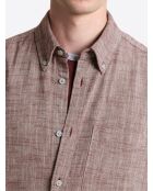 Chemise regular chinée lie de vin