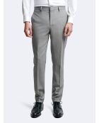 Pantalon de costume bistretch 100% Laine gris chiné clair