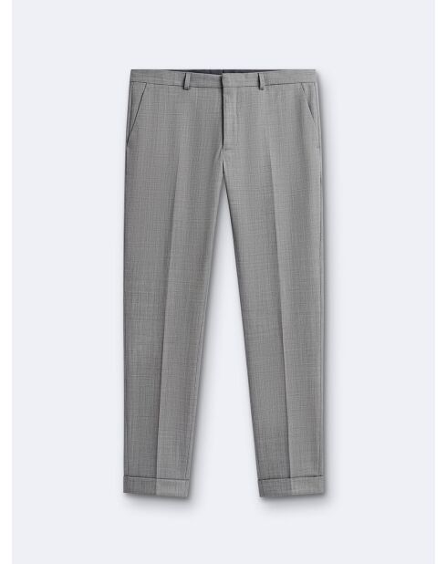 Pantalon de costume bistretch 100% Laine gris chiné clair