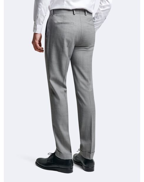 Pantalon de costume bistretch 100% Laine gris chiné clair