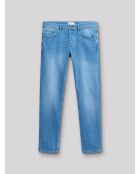 Jean slim en coton bleach bleu bleach