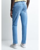 Jean slim en coton bleach bleu bleach