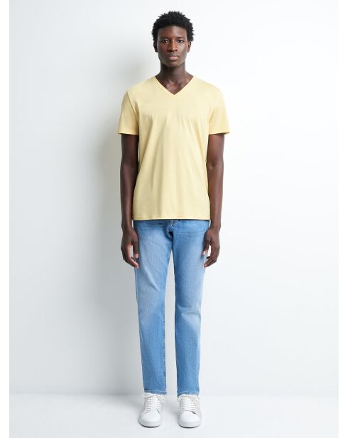 Jean slim en coton bleach bleu bleach