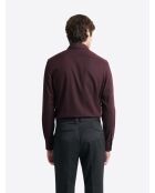 Chemise slim à motif jacquard en coton merlot