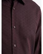 Chemise slim à motif jacquard en coton merlot