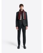 Chemise slim à motif jacquard en coton merlot