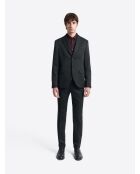 Chemise slim à motif jacquard en coton merlot