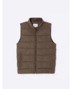 Gilet sans manches à col montant noisette