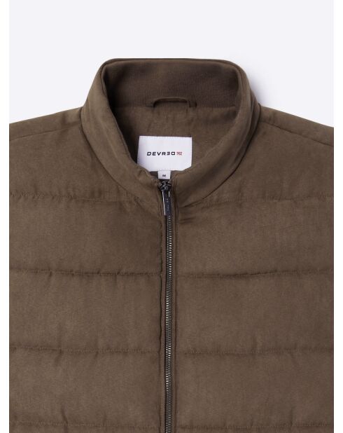 Gilet sans manches à col montant noisette