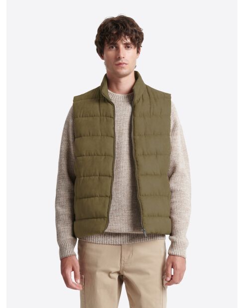 Gilet sans manches à col montant noisette