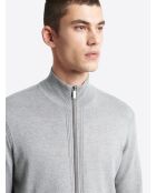 Cardigan zippé gris chiné clair