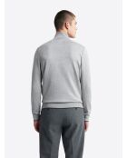 Cardigan zippé gris chiné clair