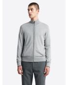 Cardigan zippé gris chiné clair