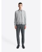 Cardigan zippé gris chiné clair