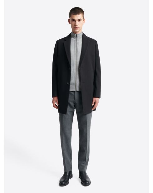 Cardigan zippé gris chiné clair