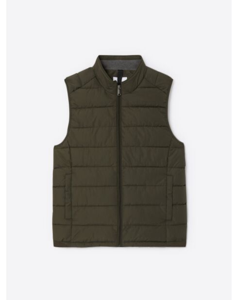 Gilet sans manches à col montant vert