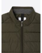 Gilet sans manches à col montant vert