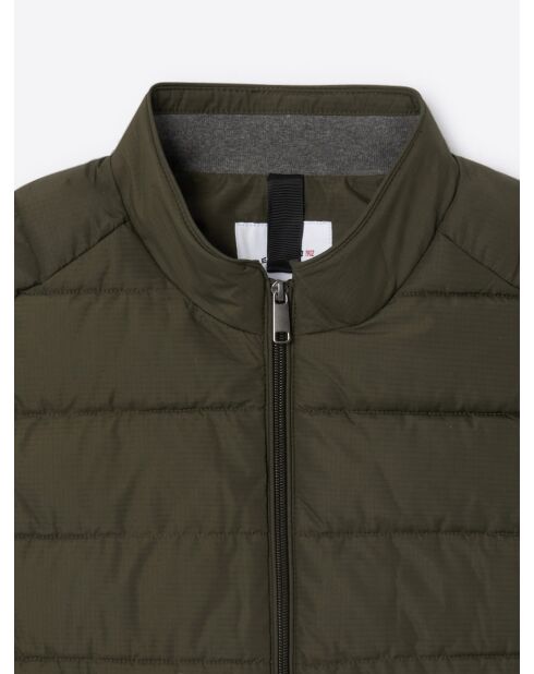 Gilet sans manches à col montant vert