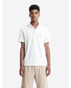 Polo manches courtes brodé en coton blanc neige