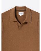 Pull à col derby en Coton mélangé noisette