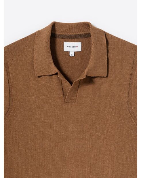 Pull à col derby en Coton mélangé noisette