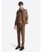 Pull à col derby en Coton mélangé noisette