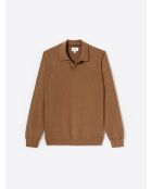 Pull à col derby en Coton mélangé noisette