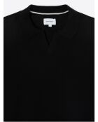 Polo maille col v 100% coton bio noir