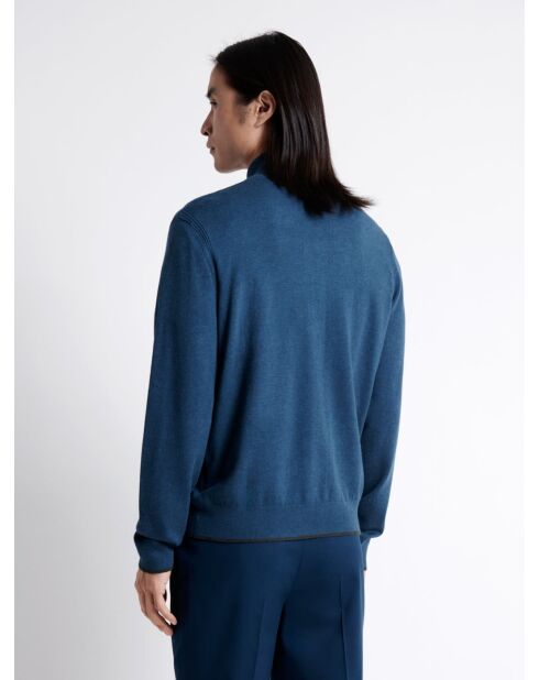 Cardigan zippé bleu outremer