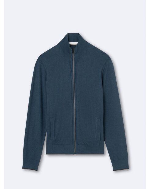 Cardigan zippé bleu outremer