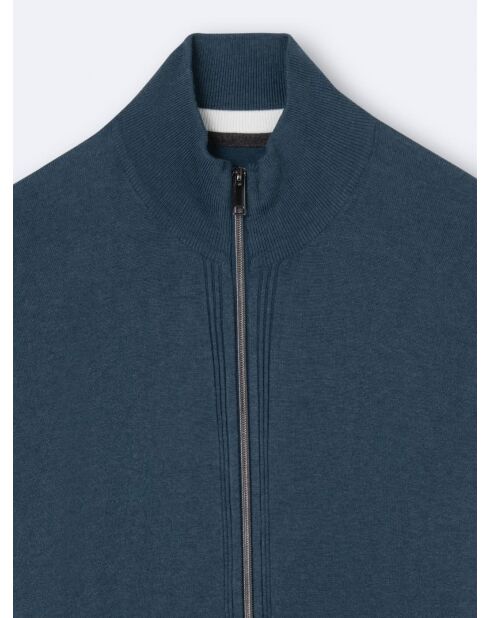 Cardigan zippé bleu outremer