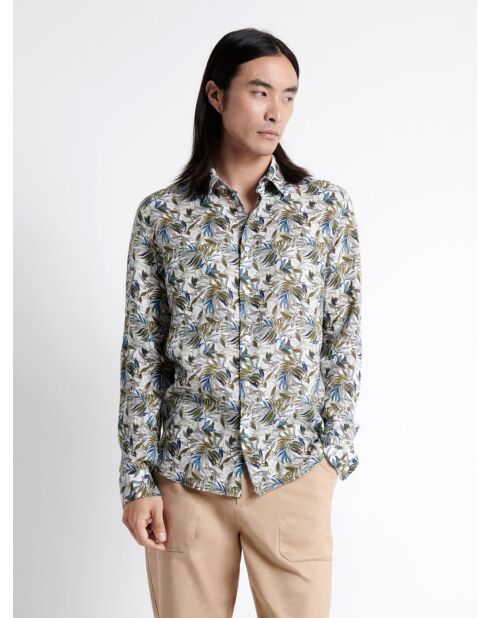 Chemise végétale 100% lin vert lichen