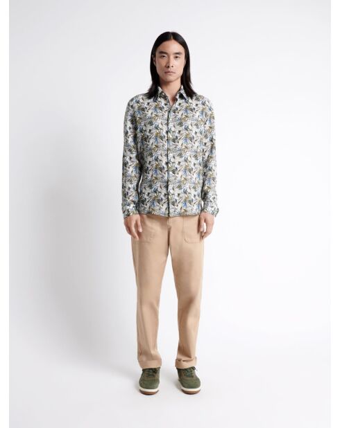 Chemise végétale 100% lin vert lichen