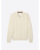 Polo maille col ouvert en viscose ficelle