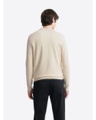 Polo maille col ouvert en viscose ficelle