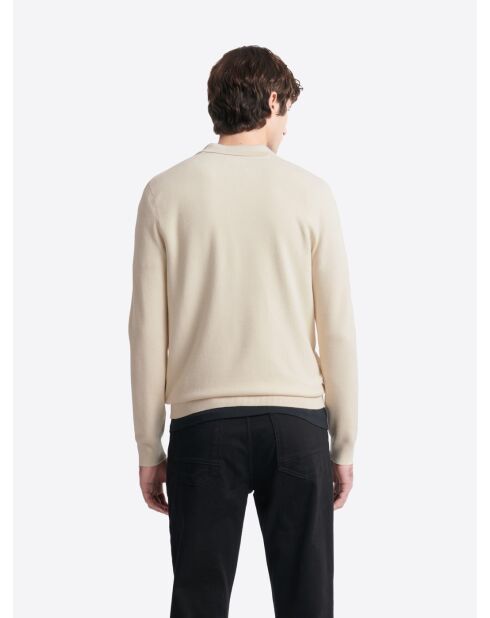 Polo maille col ouvert en viscose ficelle