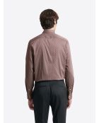 Chemise slim fantaisie en coton merlot