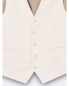 Gilet de costume en 100% coton lin grège